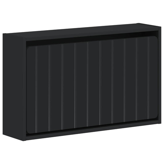 vidaXL Wall-Mounted Shoe Cabinet ZWOLLE 71 x 17 x 43 cm Black