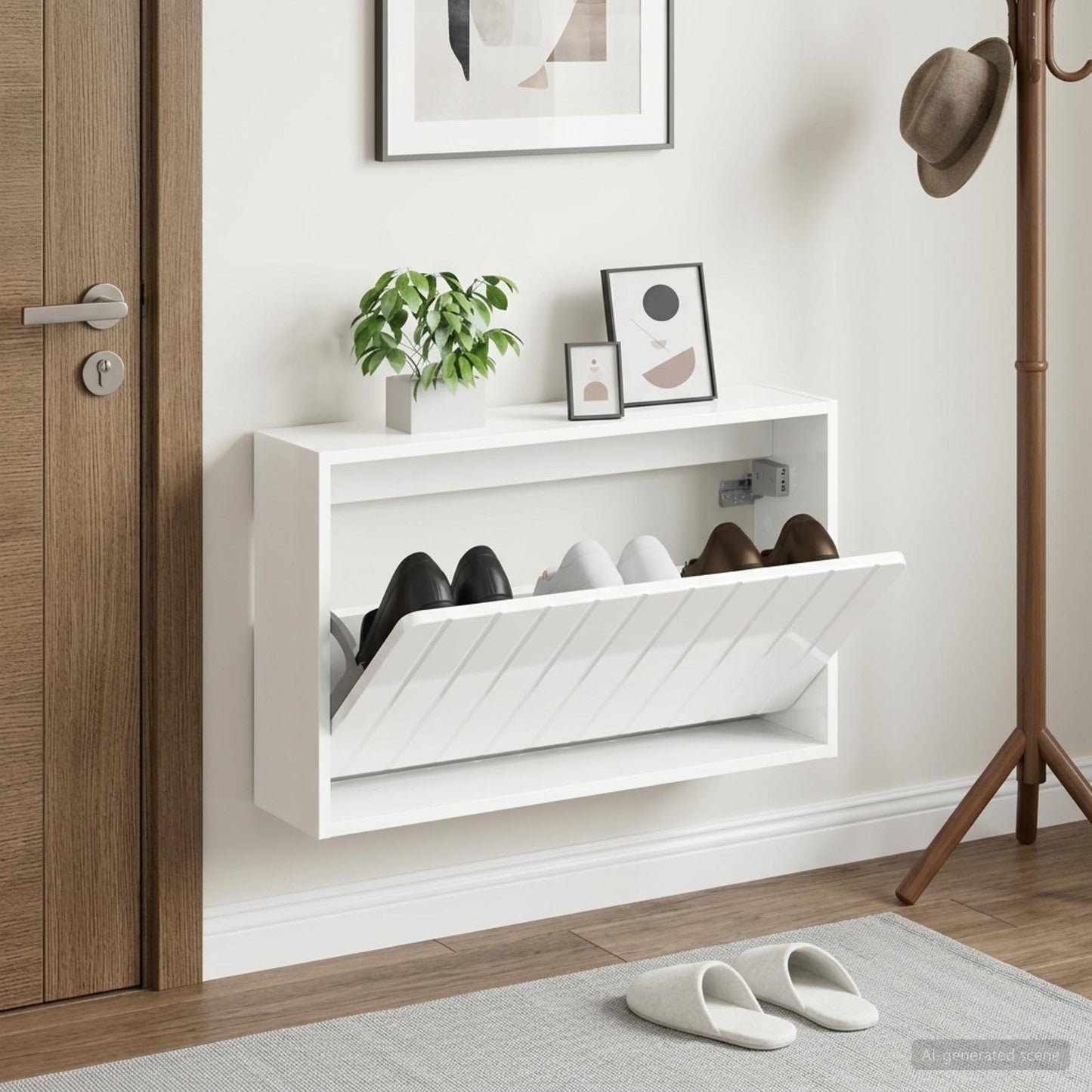 vidaXL Wall-Mounted Shoe Cabinet ZWOLLE 71 x 17 x 43 cm