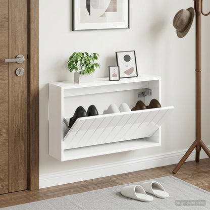 vidaXL Wall-Mounted Shoe Cabinet ZWOLLE 71 x 17 x 43 cm