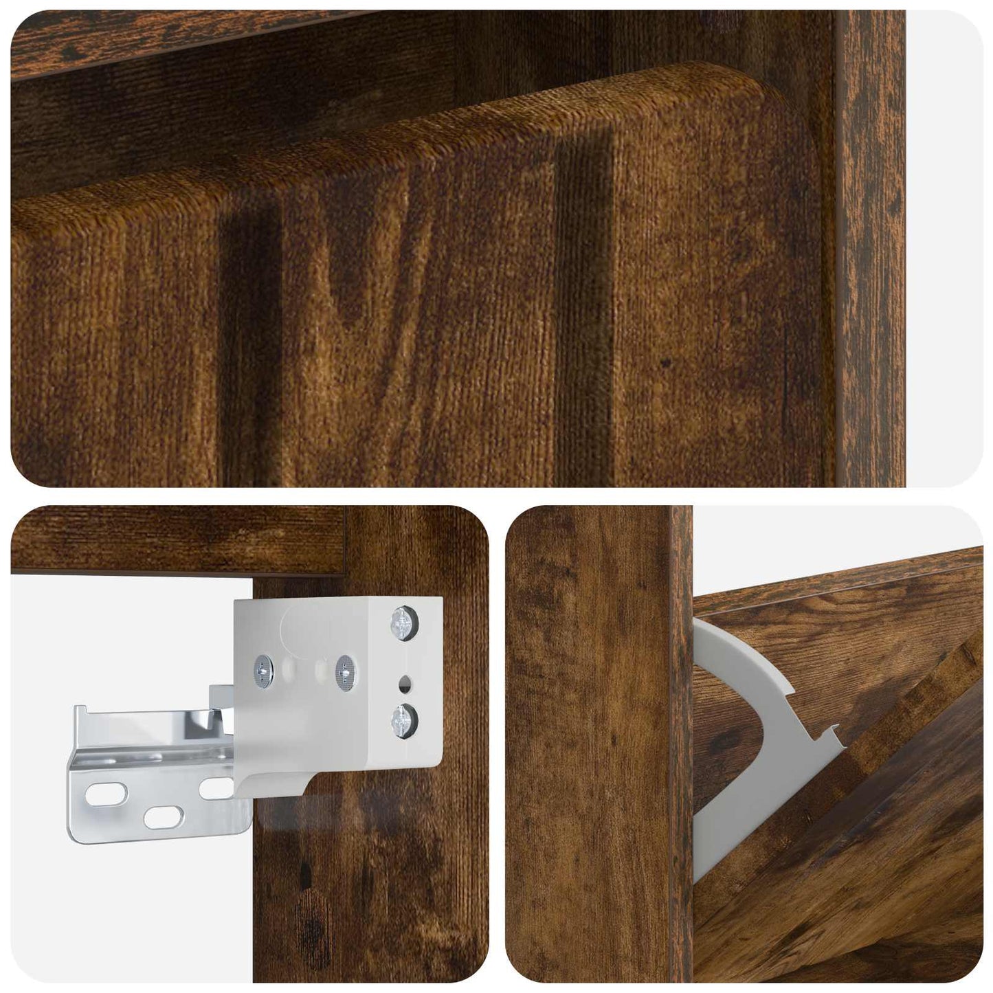 vidaXL Wall-Mounted Shoe Cabinet ZWOLLE 71 x 17 x 43 cm Smoked Oak