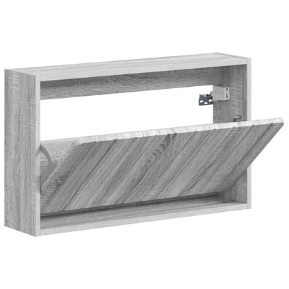 vidaXL Wall-Mounted Shoe Cabinet ZWOLLE 71 x 17 x 43 cm Grey Sonoma