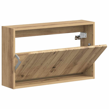 vidaXL Wall-Mounted Shoe Cabinet ZWOLLE 71 x 17 x 43 cm Artisan Oak
