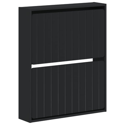 vidaXL Wall-Mounted Shoe Cabinet ZWOLLE 71 x 17 x 86 cm Black