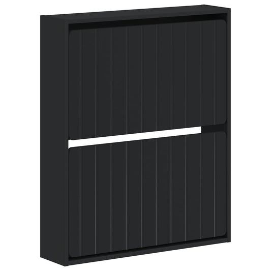vidaXL Wall-Mounted Shoe Cabinet ZWOLLE 71 x 17 x 86 cm Black
