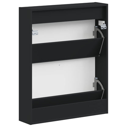 vidaXL Wall-Mounted Shoe Cabinet ZWOLLE 71 x 17 x 86 cm Black