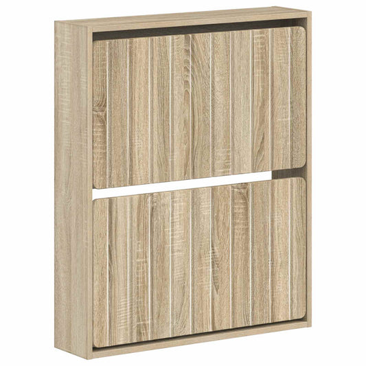 vidaXL Wall-Mounted Shoe Cabinet ZWOLLE 71 x 17 x 86 cm Sonoma Oak
