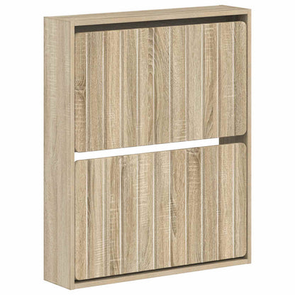 vidaXL Wall-Mounted Shoe Cabinet ZWOLLE 71 x 17 x 86 cm Sonoma Oak