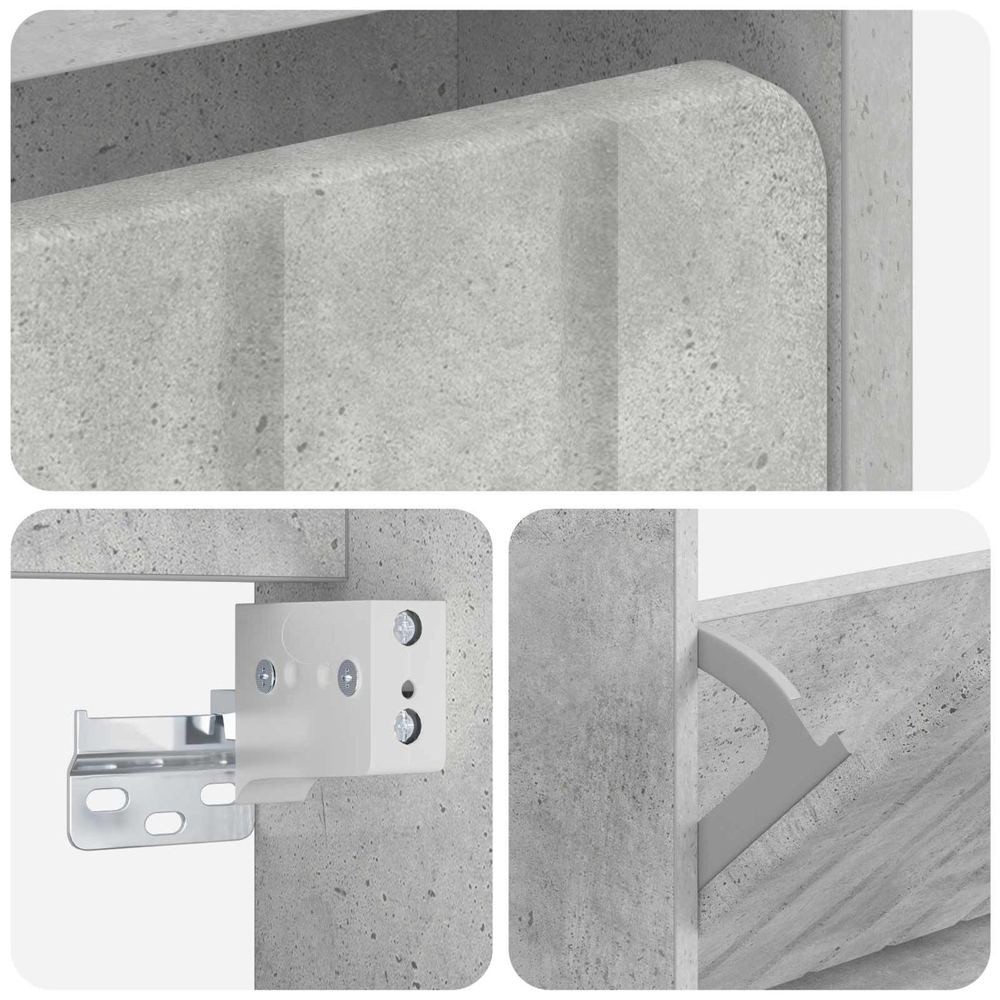 vidaXL Wall-Mounted Shoe Cabinet ZWOLLE 71 x 17 x 86 cm Concrete Grey