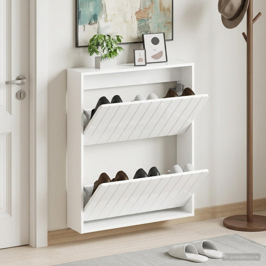 vidaXL Wall-Mounted Shoe Cabinet ZWOLLE 71 x 17 x 86 cm