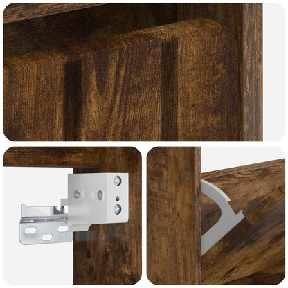 vidaXL Wall-Mounted Shoe Cabinet ZWOLLE 71 x 17 x 86 cm Smoked Oak