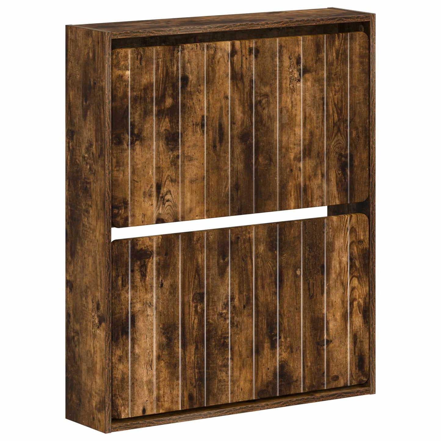 vidaXL Wall-Mounted Shoe Cabinet ZWOLLE 71 x 17 x 86 cm Smoked Oak