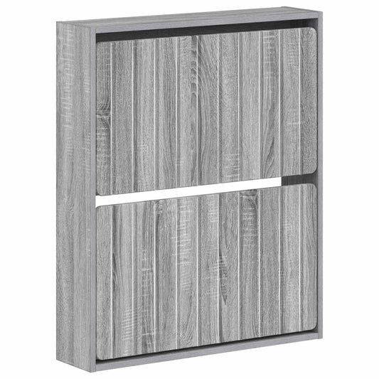 vidaXL Wall-Mounted Shoe Cabinet ZWOLLE 71 x 17 x 86 cm Grey Sonoma