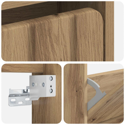 vidaXL Wall-Mounted Shoe Cabinet ZWOLLE 71 x 17 x 86 cm Artisan Oak