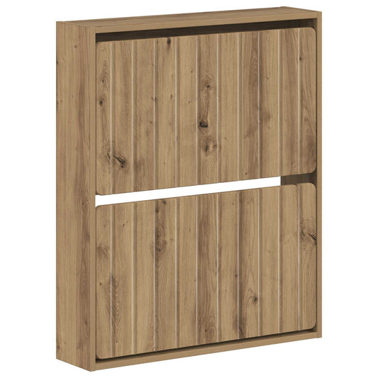vidaXL Wall-Mounted Shoe Cabinet ZWOLLE 71 x 17 x 86 cm Artisan Oak