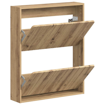 vidaXL Wall-Mounted Shoe Cabinet ZWOLLE 71 x 17 x 86 cm Artisan Oak
