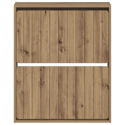 vidaXL Wall-Mounted Shoe Cabinet ZWOLLE 71 x 17 x 86 cm Artisan Oak