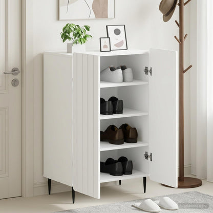 vidaXL Shoe Cabinet ZWOLLE 59.5 x 39.5 x 91.5 cm Engineered Wood White