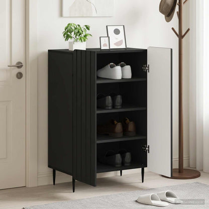 vidaXL Shoe Cabinet ZWOLLE 59.5 x 39.5 x 91.5 cm Engineered Wood Black