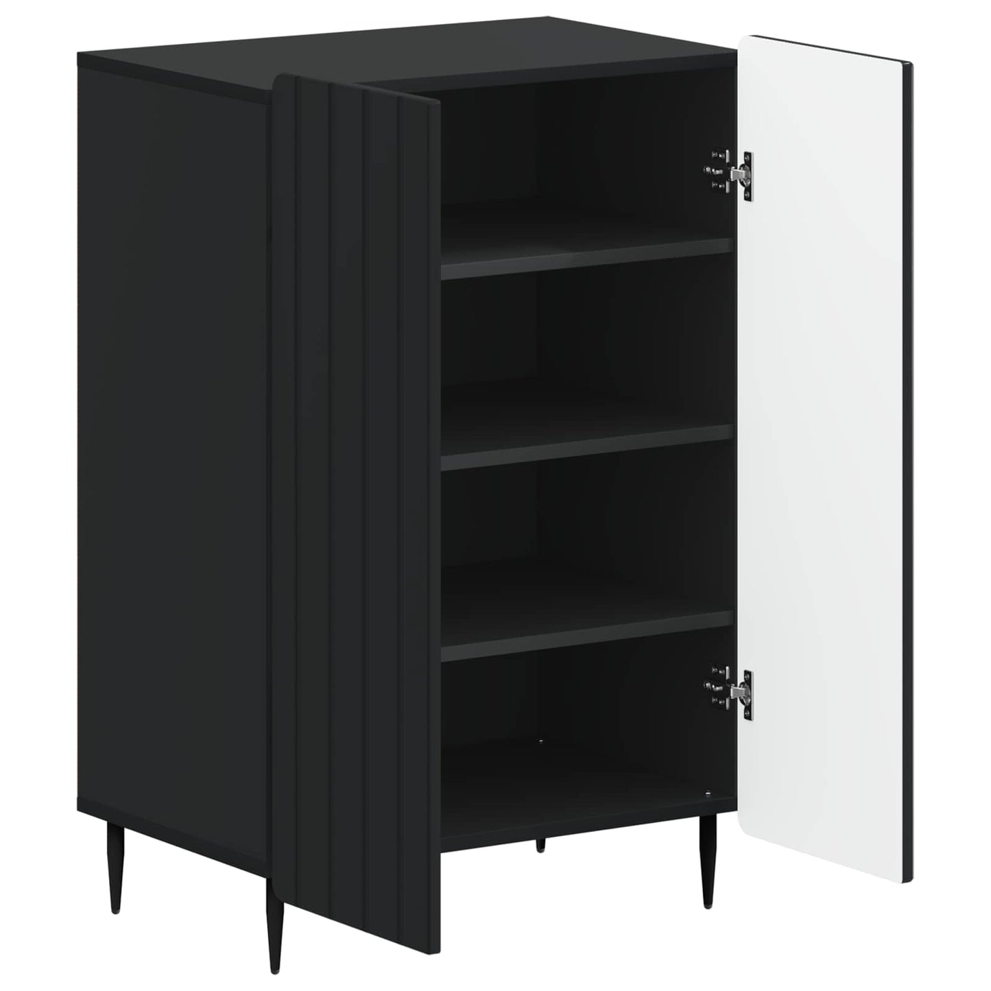 vidaXL Shoe Cabinet ZWOLLE 59.5 x 39.5 x 91.5 cm Engineered Wood Black