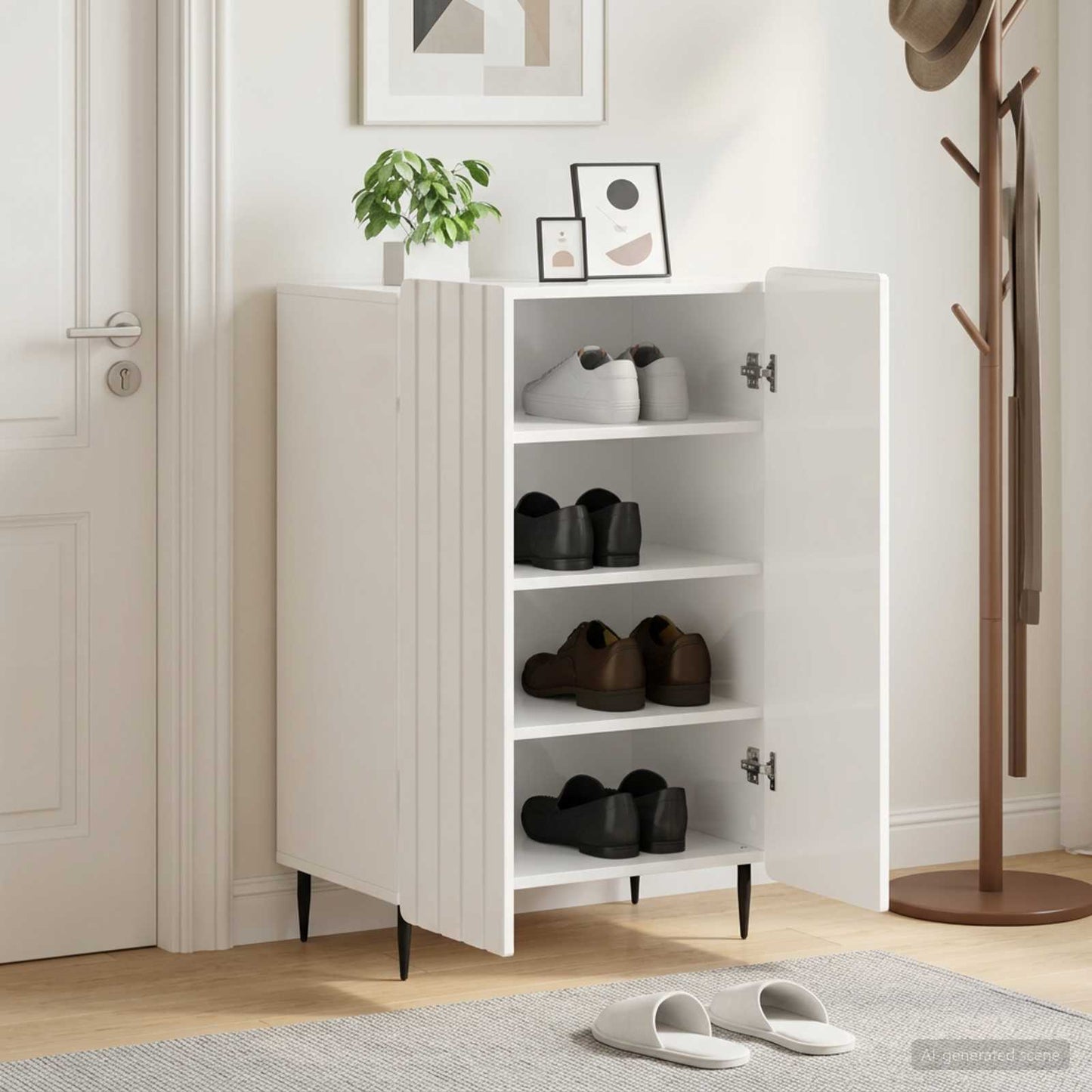 vidaXL Shoe Cabinet ZWOLLE 59.5 x 39.5 x 91.5 cm Engineered Wood