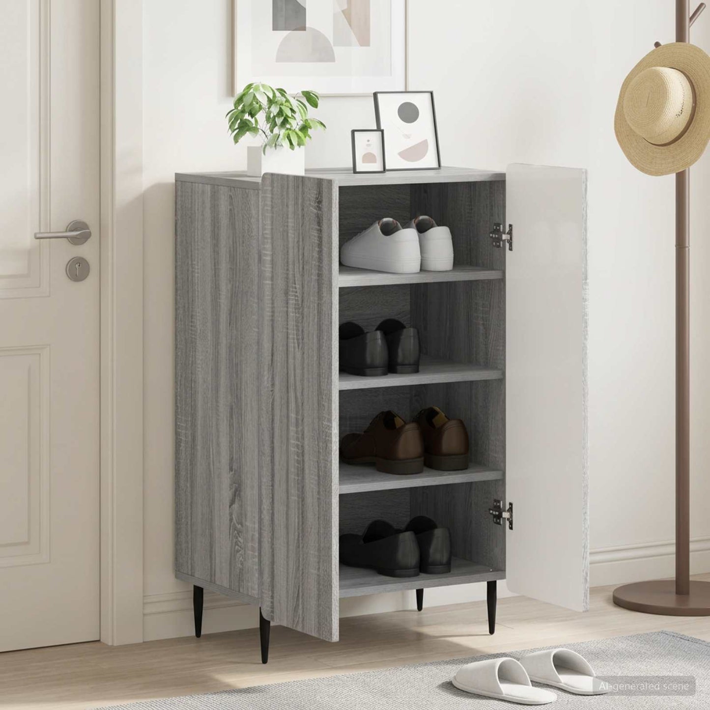 vidaXL Shoe Cabinet ZWOLLE 59.5 x 39.5 x 91.5 cm Engineered Wood