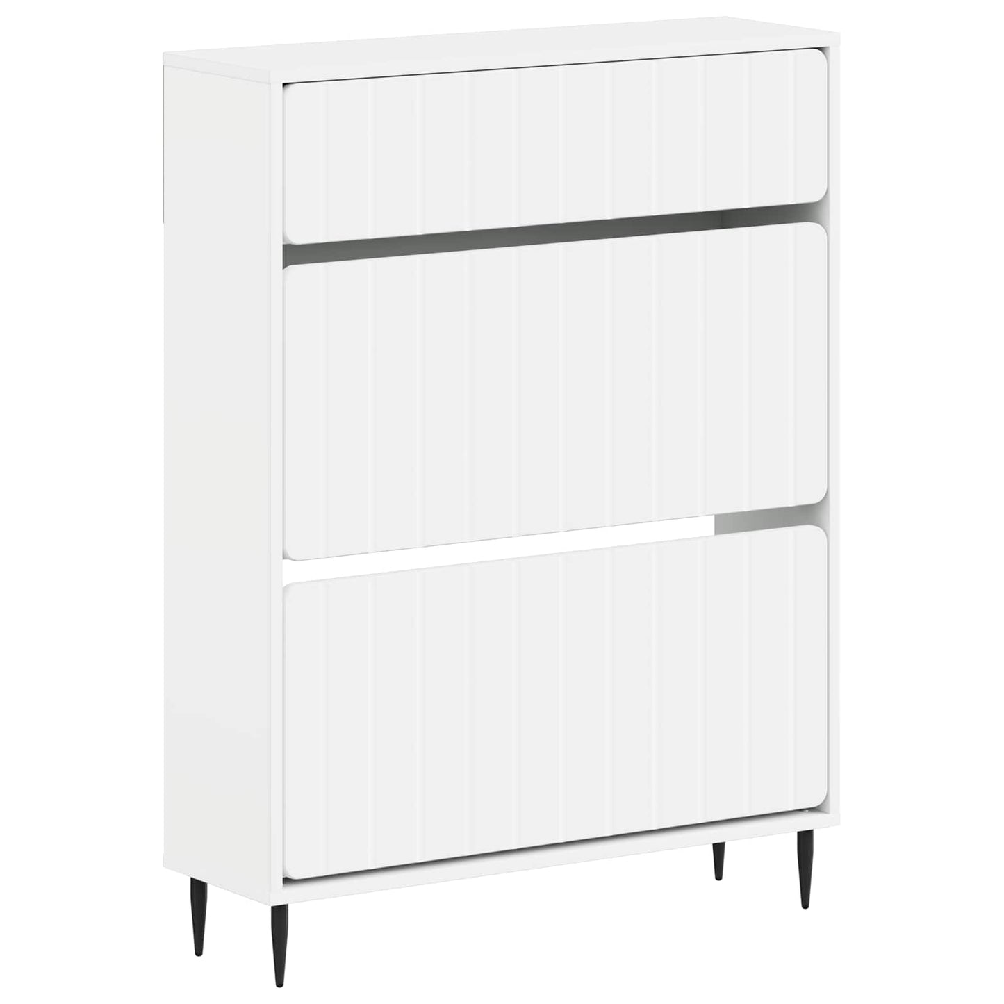 vidaXL Shoe Cabinet ZWOLLE 78 x 24 x 103 cm Engineered Wood White