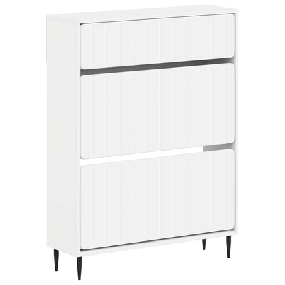 vidaXL Shoe Cabinet ZWOLLE 78 x 24 x 103 cm Engineered Wood White