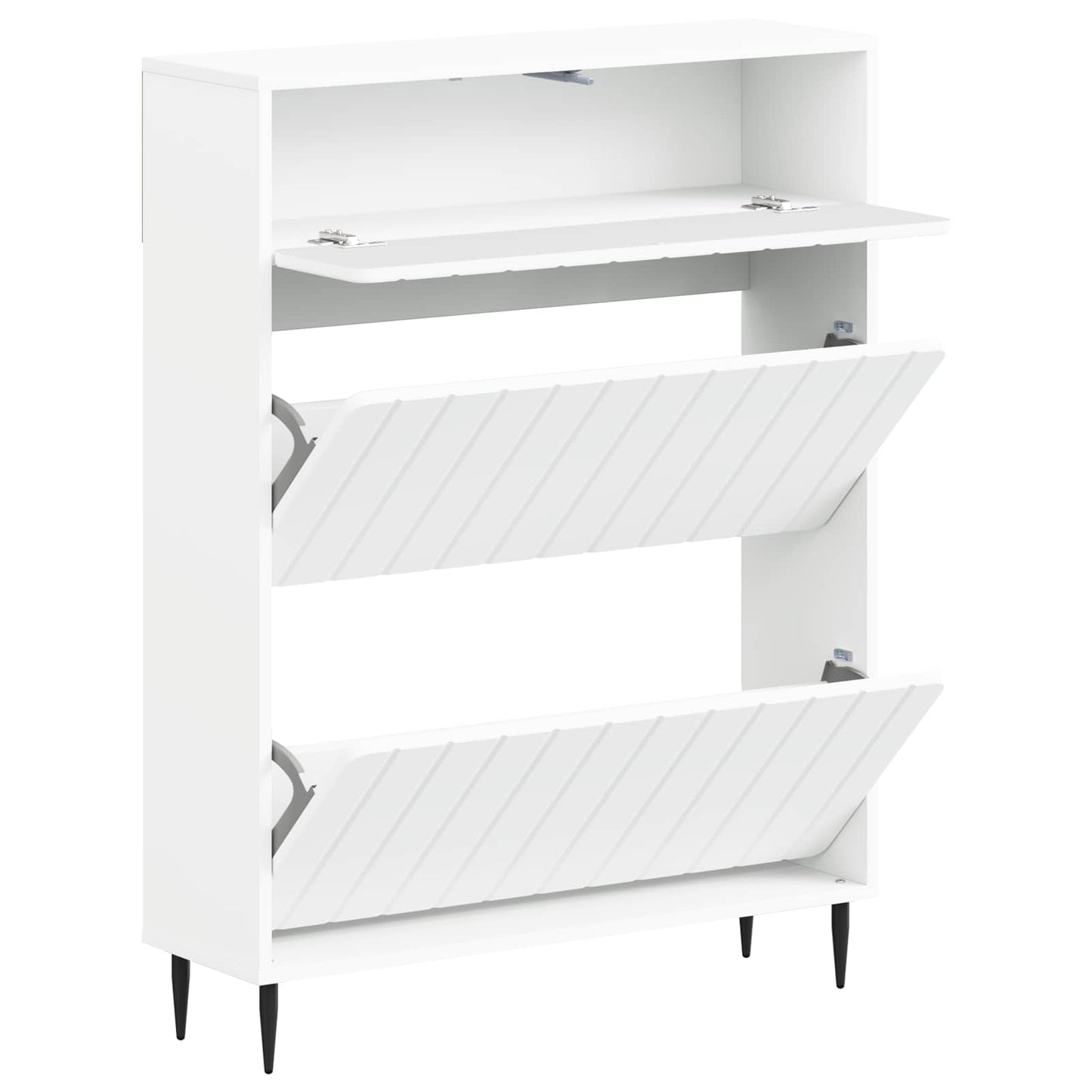 vidaXL Shoe Cabinet ZWOLLE 78 x 24 x 103 cm Engineered Wood White