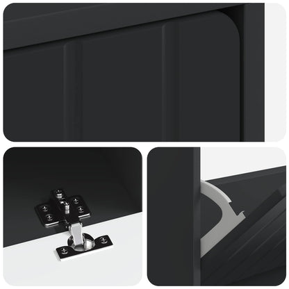 vidaXL Shoe Cabinet ZWOLLE 78 x 24 x 103 cm Engineered Wood Black