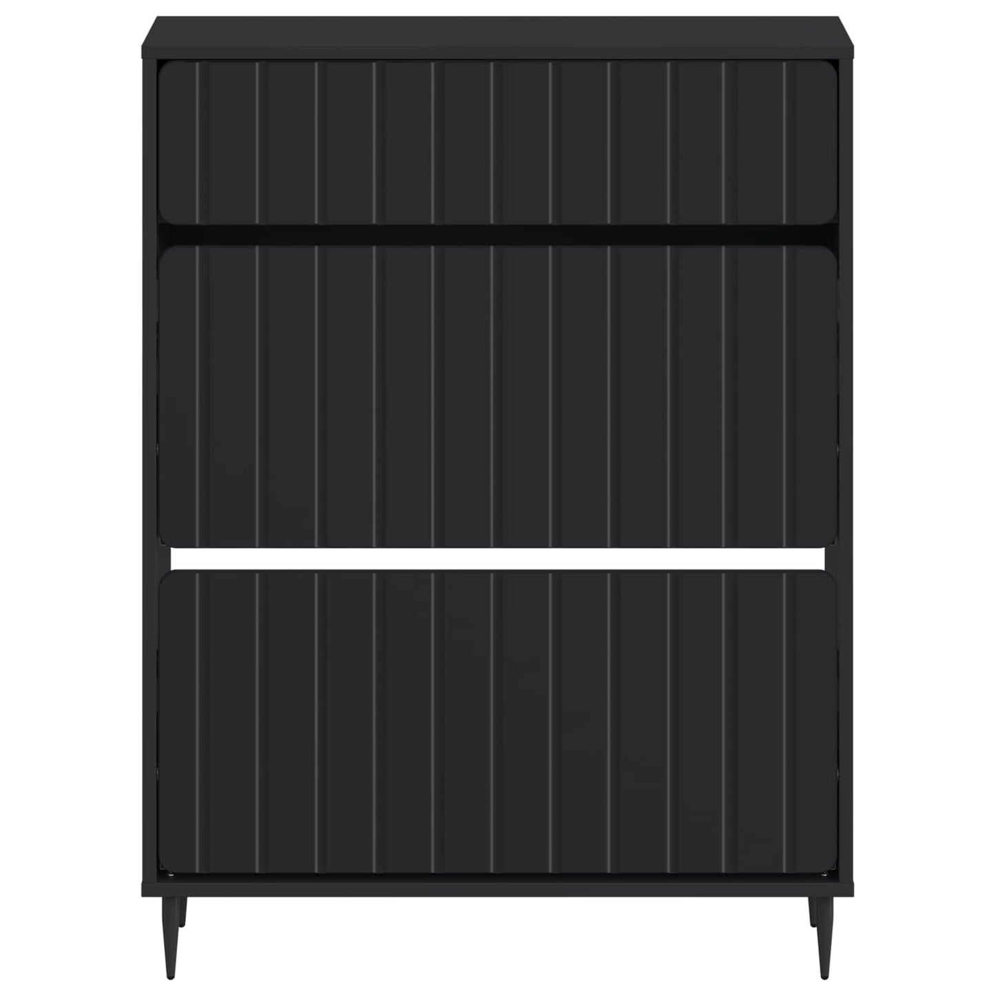 vidaXL Shoe Cabinet ZWOLLE 78 x 24 x 103 cm Engineered Wood Black