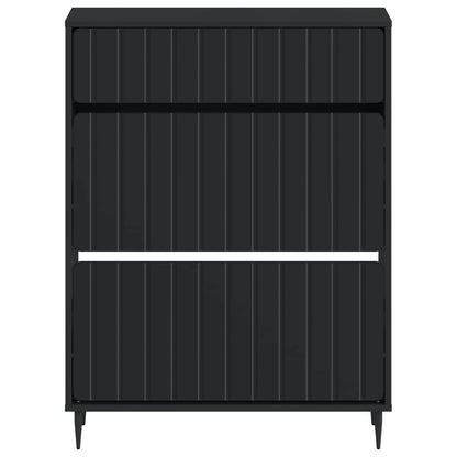 vidaXL Shoe Cabinet ZWOLLE 78 x 24 x 103 cm Engineered Wood Black