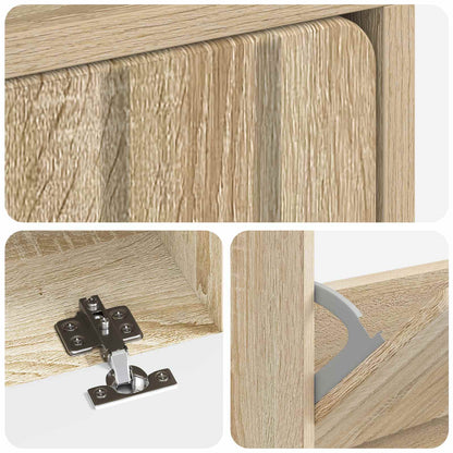 vidaXL Shoe Cabinet ZWOLLE 78 x 24 x 103 cm Engineered Wood Sonoma Oak
