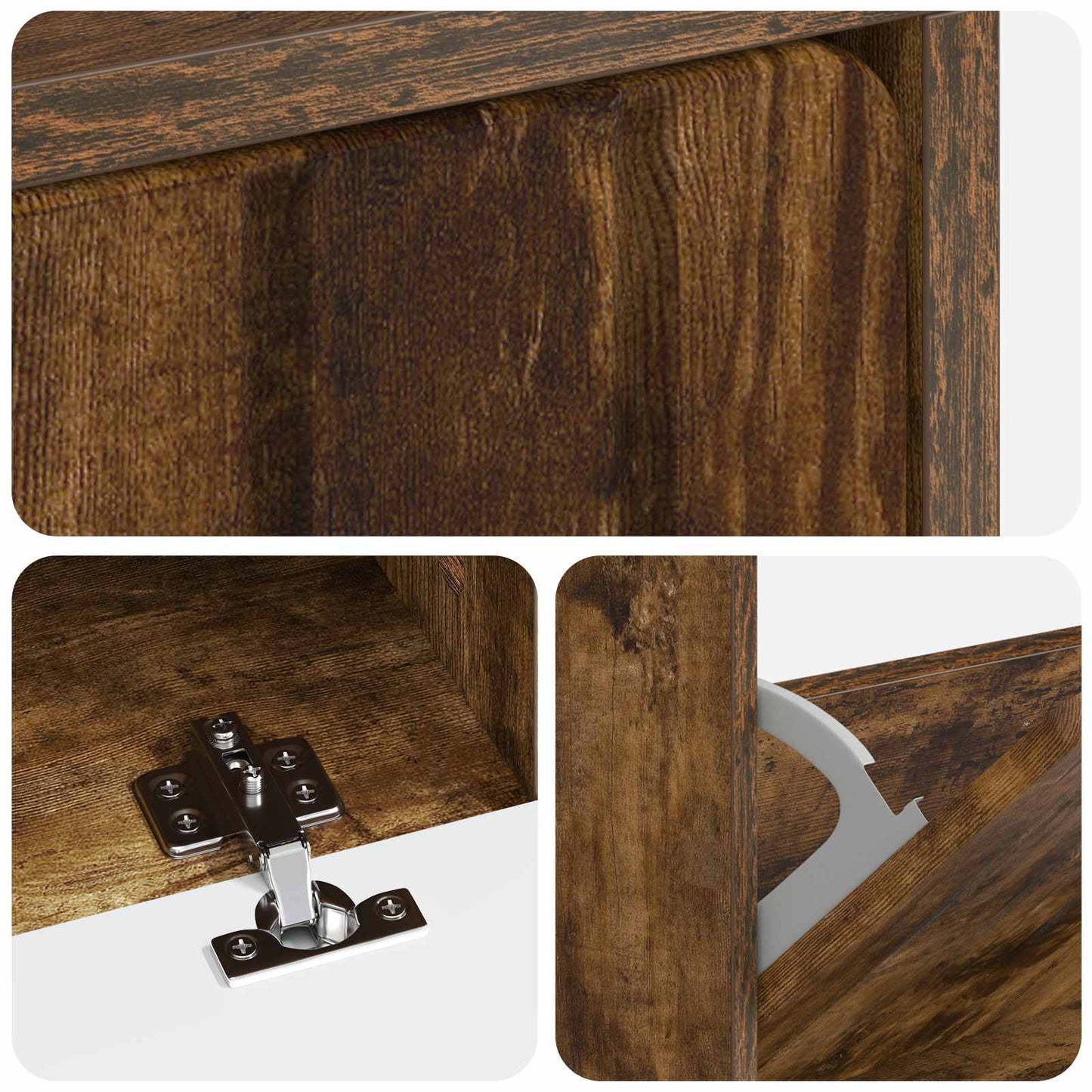 vidaXL Shoe Cabinet ZWOLLE 78 x 24 x 103 cm Engineered Wood Smoked Oak