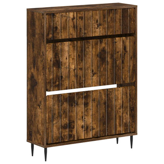 vidaXL Shoe Cabinet ZWOLLE 78 x 24 x 103 cm Engineered Wood Smoked Oak