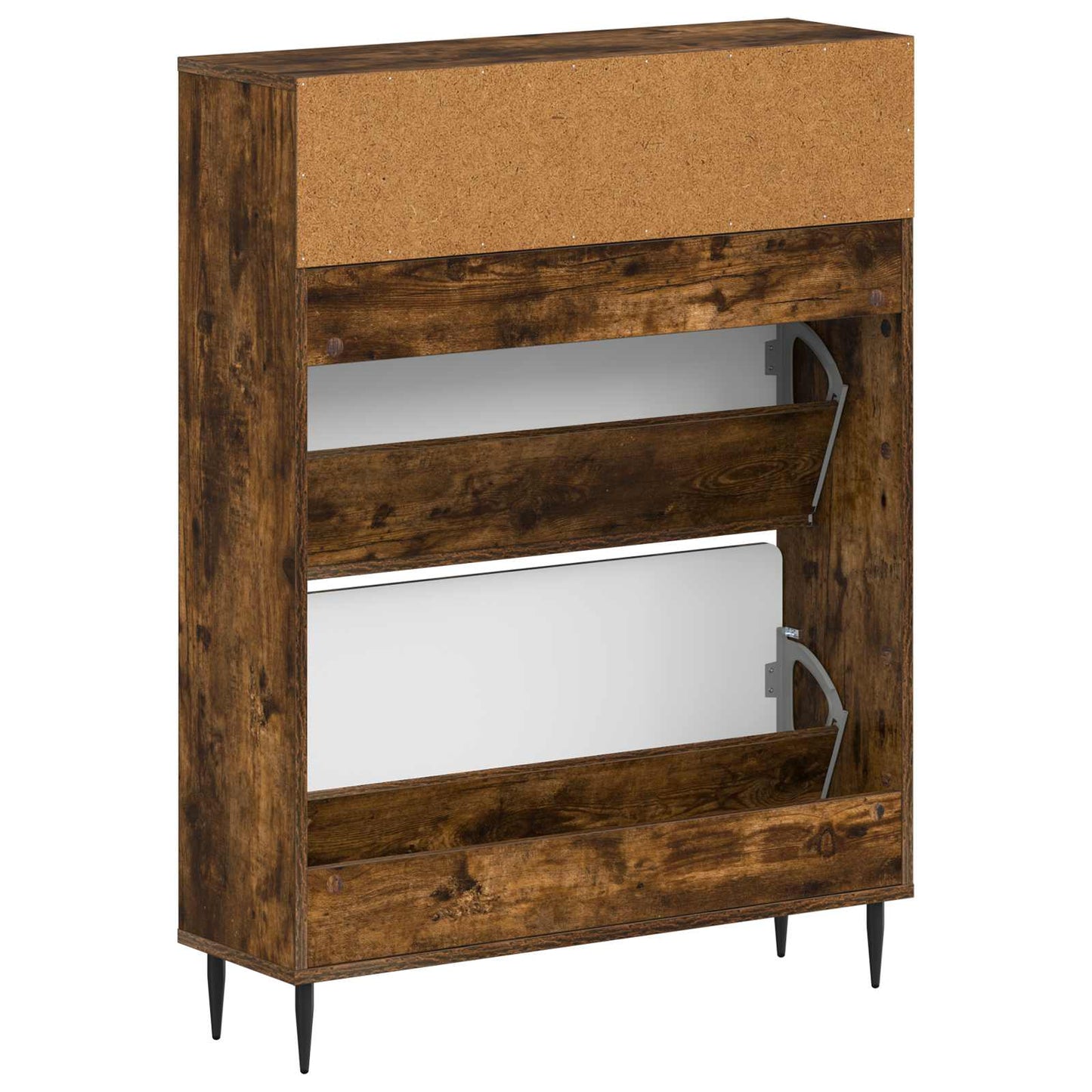 vidaXL Shoe Cabinet ZWOLLE 78 x 24 x 103 cm Engineered Wood Smoked Oak