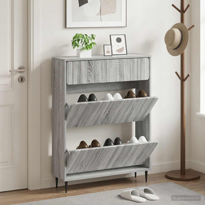 vidaXL Shoe Cabinet ZWOLLE 78 x 24 x 103 cm Engineered Wood