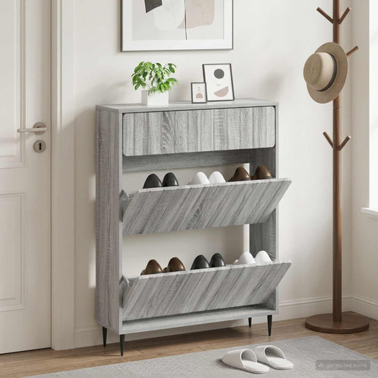 vidaXL Shoe Cabinet ZWOLLE 78 x 24 x 103 cm Engineered Wood