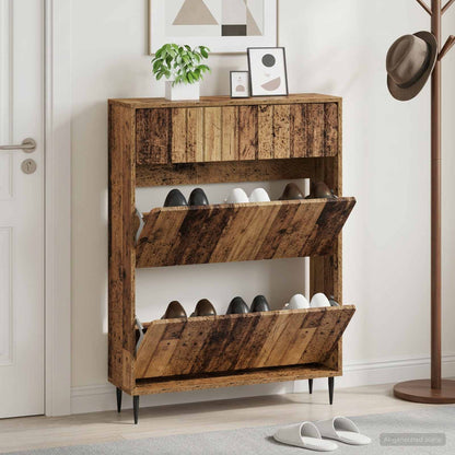 vidaXL Shoe Cabinet ZWOLLE 78 x 24 x 103 cm Engineered Wood Old Wood