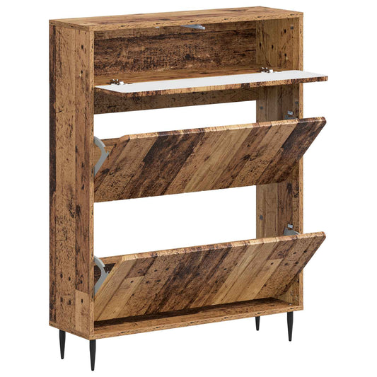 vidaXL Shoe Cabinet ZWOLLE 78 x 24 x 103 cm Engineered Wood Old Wood