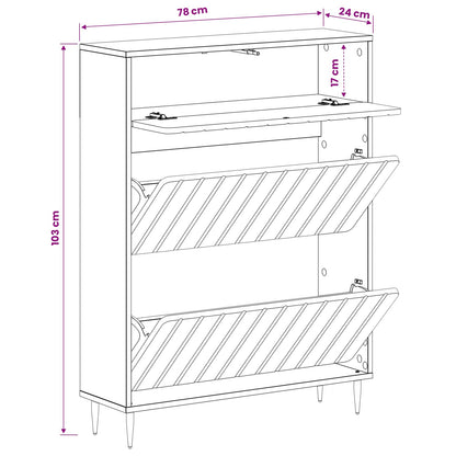 vidaXL Shoe Cabinet ZWOLLE 78 x 24 x 103 cm Engineered Wood Old Wood