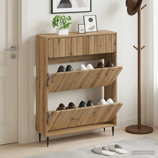 vidaXL Shoe Cabinet ZWOLLE 78 x 24 x 103 cm Engineered Wood