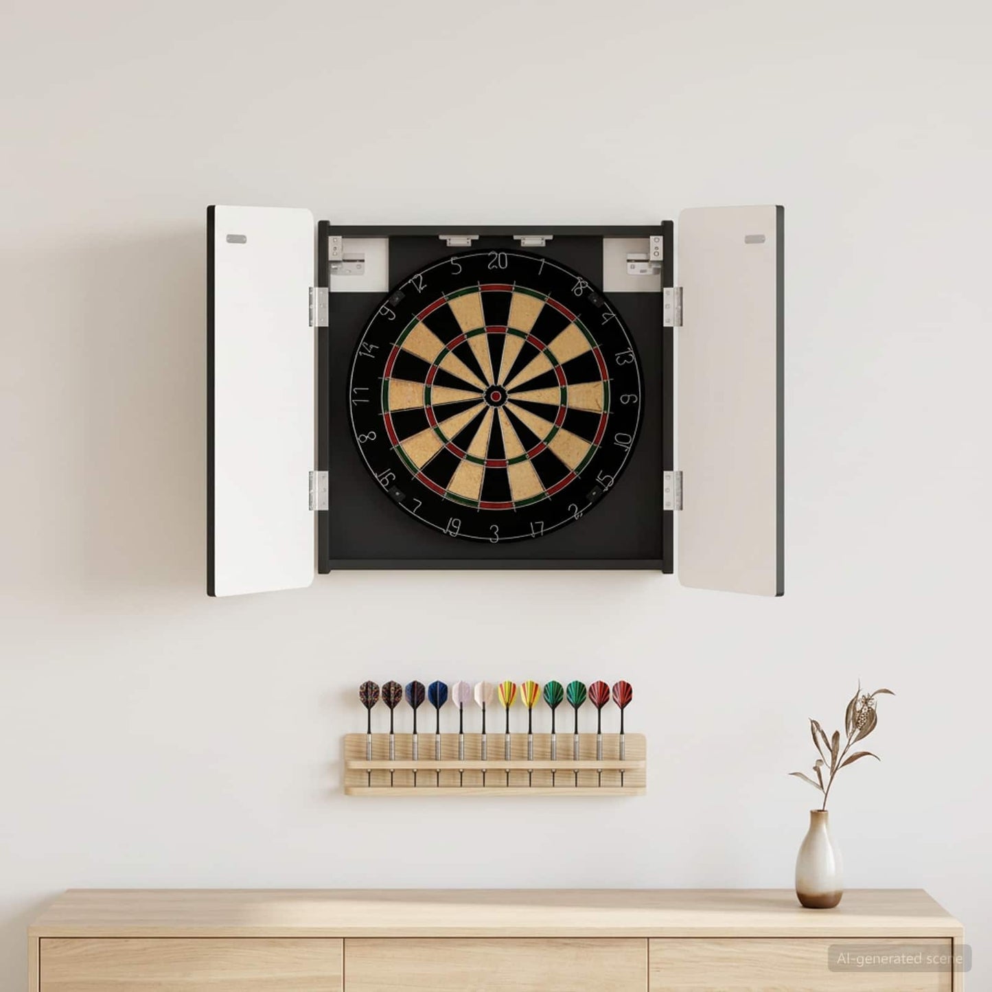 vidaXL Dartboard Cabinet ZWOLLE Black 52.5 x 10.5 x 57.5 cm
