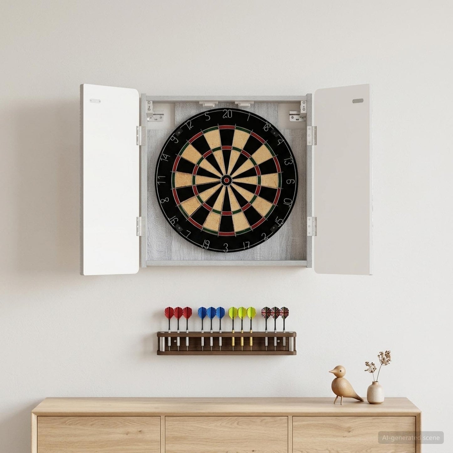 vidaXL Dartboard Cabinet ZWOLLE Grey Sonoma 52.5 x 10.5 x 57.5 cm
