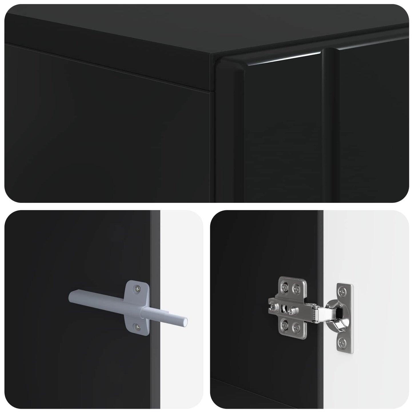 vidaXL TV Cabinet Black Engineered Wood