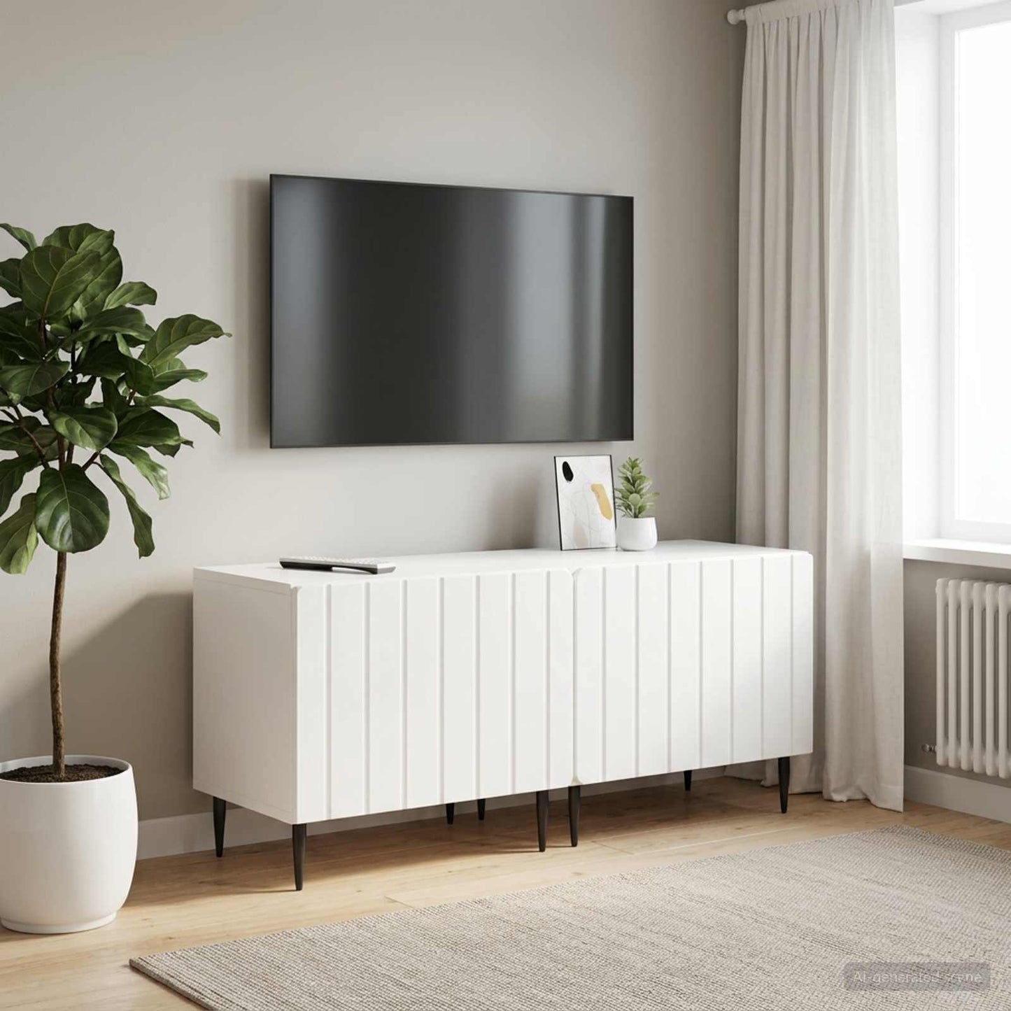 vidaXL TV Cabinet High Gloss White Engineered Wood