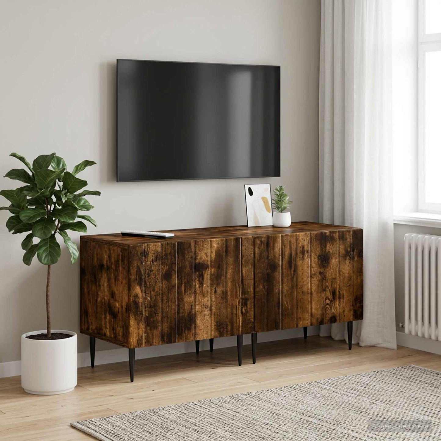 vidaXL TV Cabinet Smoked Oak Engineered Wood