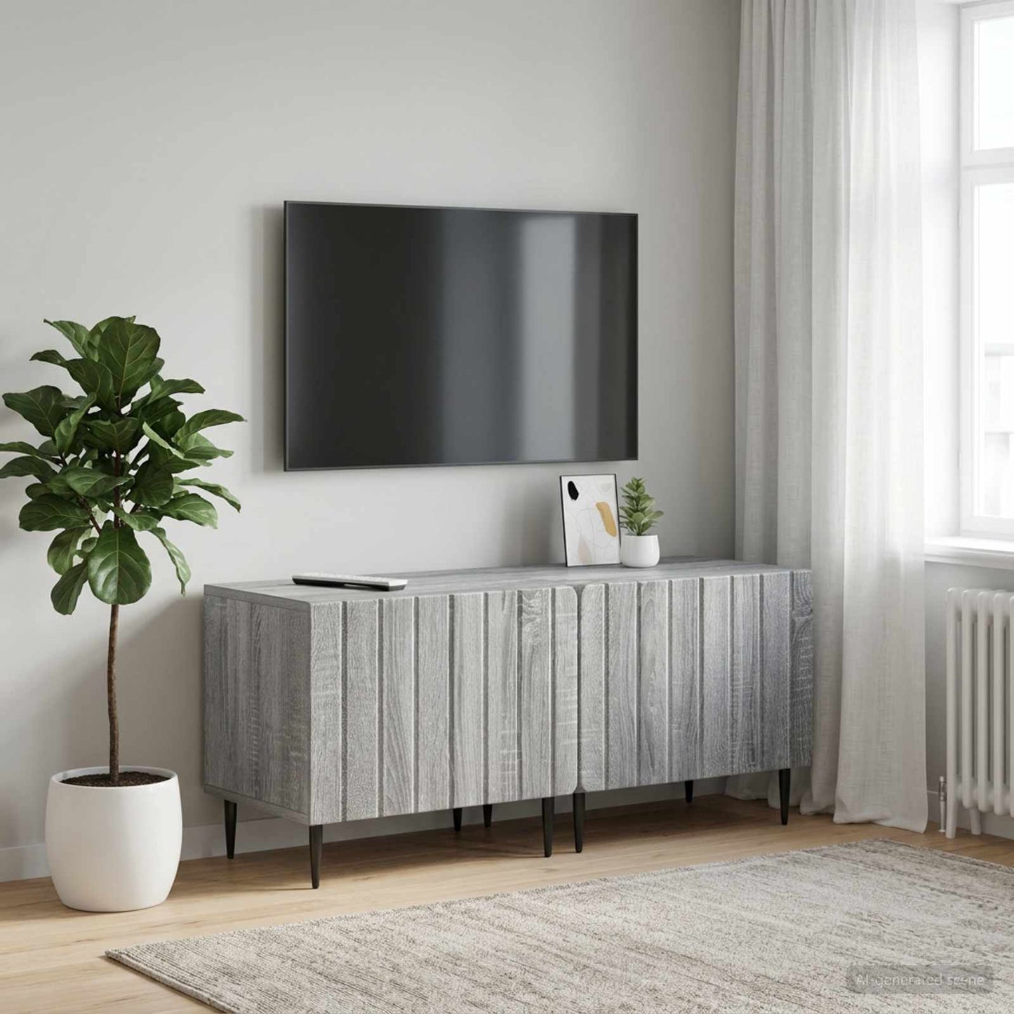 vidaXL TV Cabinet Grey Sonoma Engineered Wood