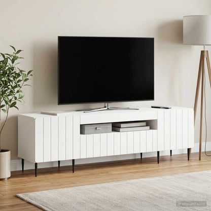 vidaXL LED TV Cabinet White Engineered Wood