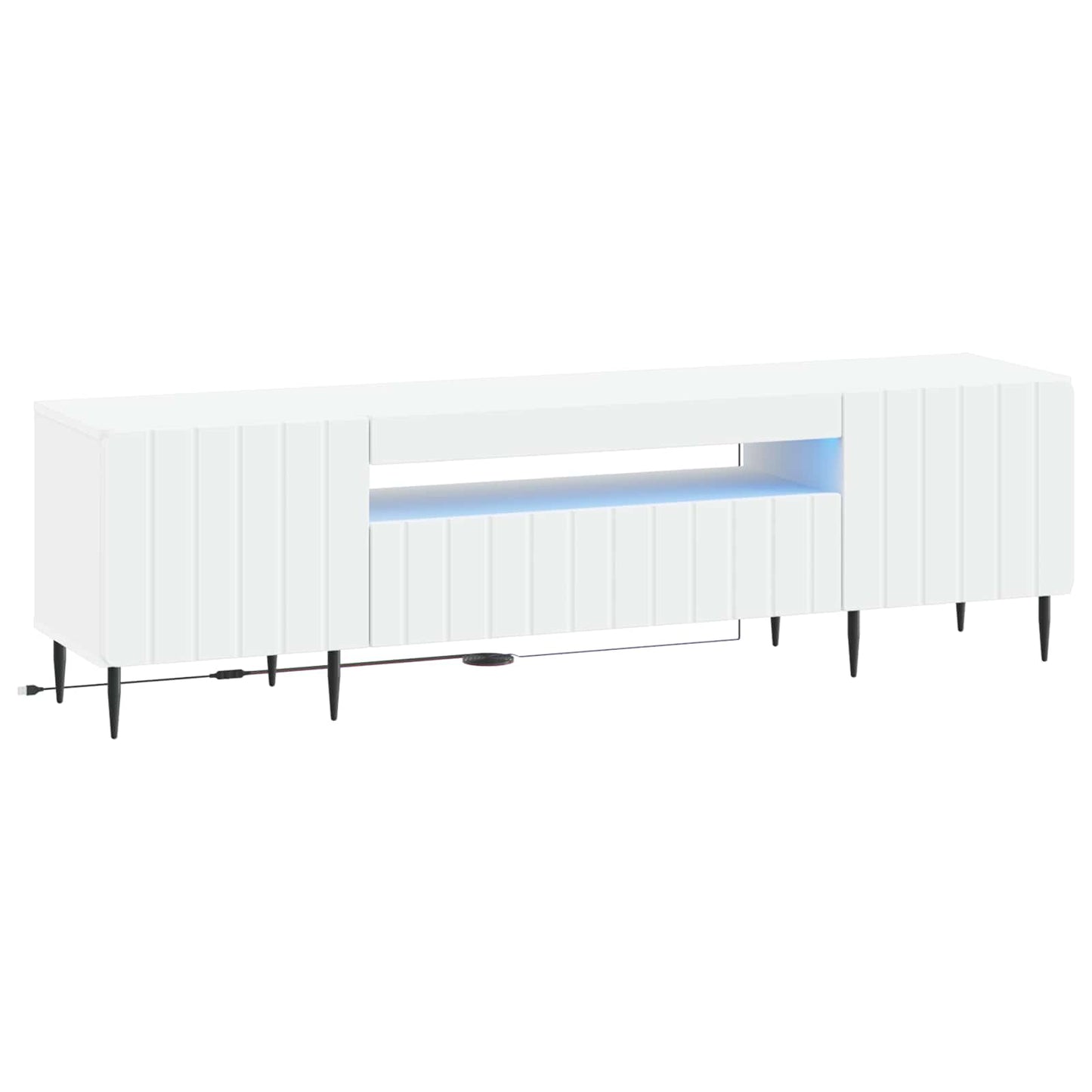 vidaXL LED TV Cabinet White Engineered Wood