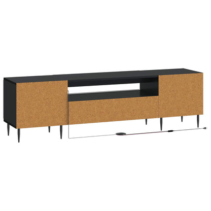 vidaXL LED TV Cabinet Black Engineered Wood